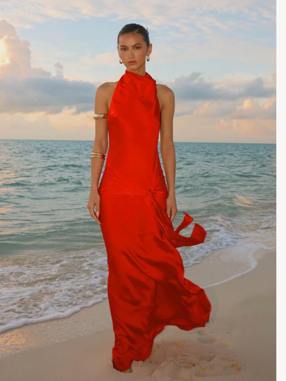 Peppermayo Rumina Sash Maxi Dress in Tangerine